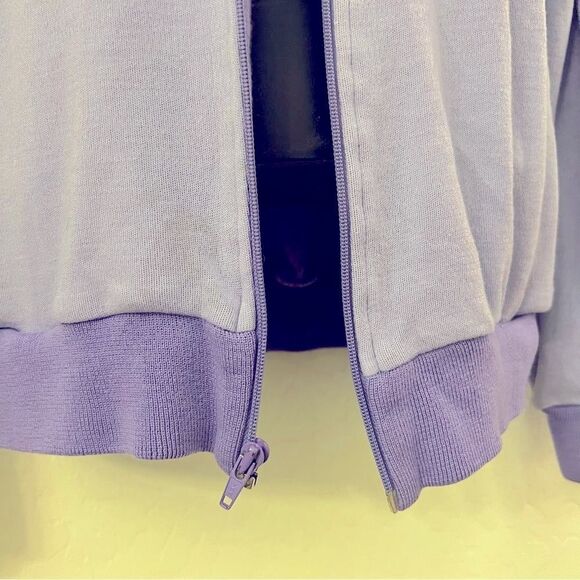 Vtg 70s 80s Wilson’s Pastel Lavender Purple color block Full Zip Track Jacket L - Picture 4 of 12